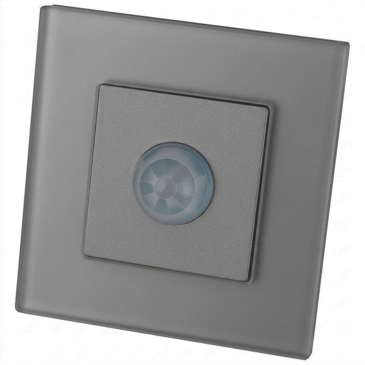 PIR bewegingssensor met schemersensor voor inbouwdoos glas MAT grijs MIUUN
