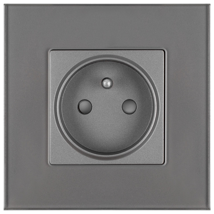 Contactdoos glazen MATTE wandcontactdoos met aardpen grijs MIUUN