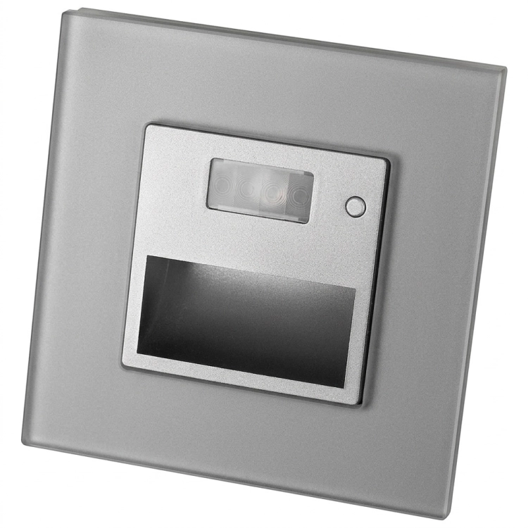 LED-vloerlamp met bewegingssensor grijs met glazen MAT frame MIUUN