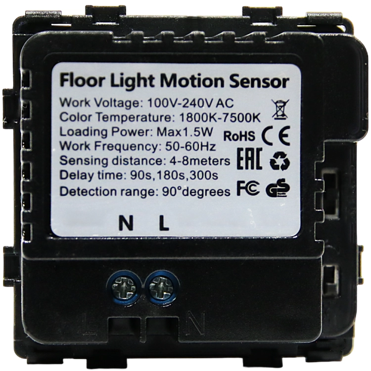 LED-vloerlamp met bewegingssensor grijs met glazen MAT frame MIUUN