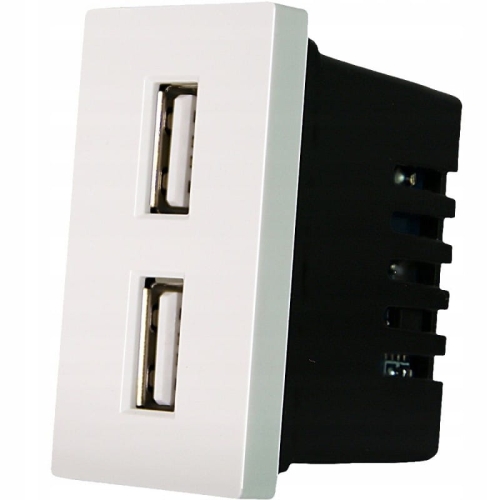 Module Dubbel USB-Laadstopcontact 2.4A Wit Voor Afdekramen MIUUN