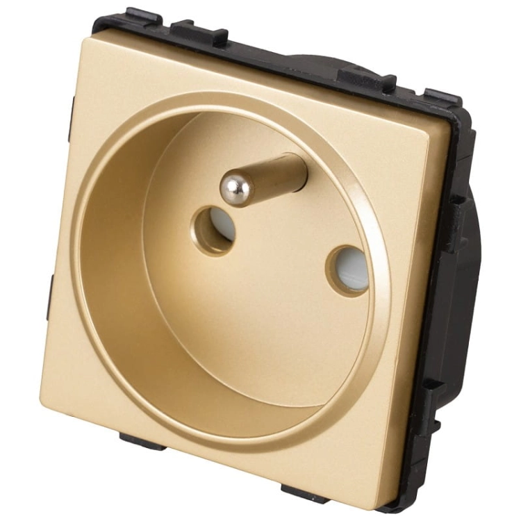 Module Stopcontact Met Aardpen Enkel Goud Voor Afdekramen MIUUN