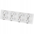 Viervoudig Schuko-Stopcontact Wit PVC-Afdekraam Viervoudig En 4 X Stopcontact