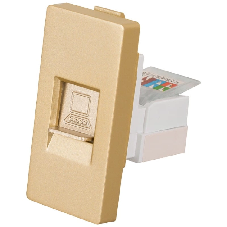 Module RJ45-Netwerkaansluiting Kat 5E Goud Voor Afdekramen MIUUN
