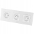 Drievoudig Glazen Stopcontact Wit Set Drievoudig Afdekraam En 3 X Enkel Stopcontact MIUUN