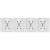 Viervoudig Stopcontact Glas Wit Set Viervoudig Afdekraam En 4 X Dubbel Stopcontact MIUUN