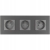 Drievoudig Glazen Stopcontact Grijs Set Drievoudig Afdekraam En 3 X Enkel Stopcontact MIUUN