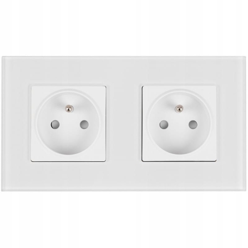 Dubbel Glazen Stopcontact Wit Set Tweevoudig Afdekraam En 2 X Enkel Stopcontact MIUUN