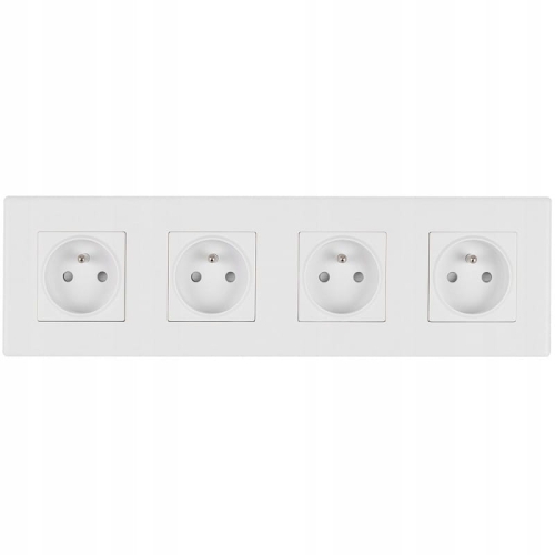 Viervoudig Stopcontact Wit Met Aardpen Set PVC Viervoudig Afdekraam 4 X Enkel Stopcontact MIUUN