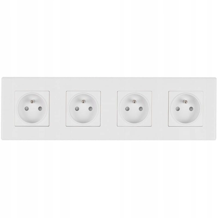 Viervoudig Stopcontact Wit Met Aardpen Set PVC Viervoudig Afdekraam 4 X Enkel Stopcontact MIUUN