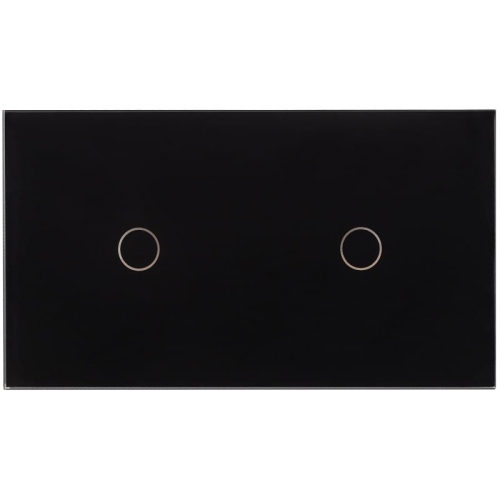 Afdekraam Touchpaneel Tweevoudig 1+1 Glas Zwart