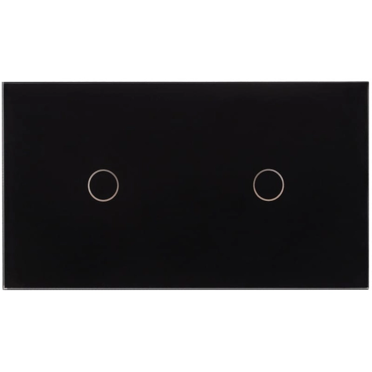 Afdekraam Touchpaneel Tweevoudig 1+1 Glas Zwart