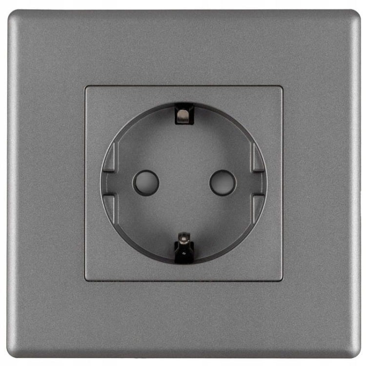 Schuko-Stopcontact Met Randaarde Zonder Aardpen Grijs Set Met PVC-Afdekraam MIUUN