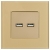 Dubbele USB-Lader 3.1A Type A+A Glas Goud MIUUN