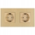 Dubbel Glazen Schuko-Stopcontact Goud Tweevoudig Afdekraam En 2 X Stopcontact MIUUN
