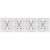 Viervoudig Stopcontact Wit Met Aardpen Set PVC Viervoudig Afdekraam 4 X Dubbel Stopcontact MIUUN