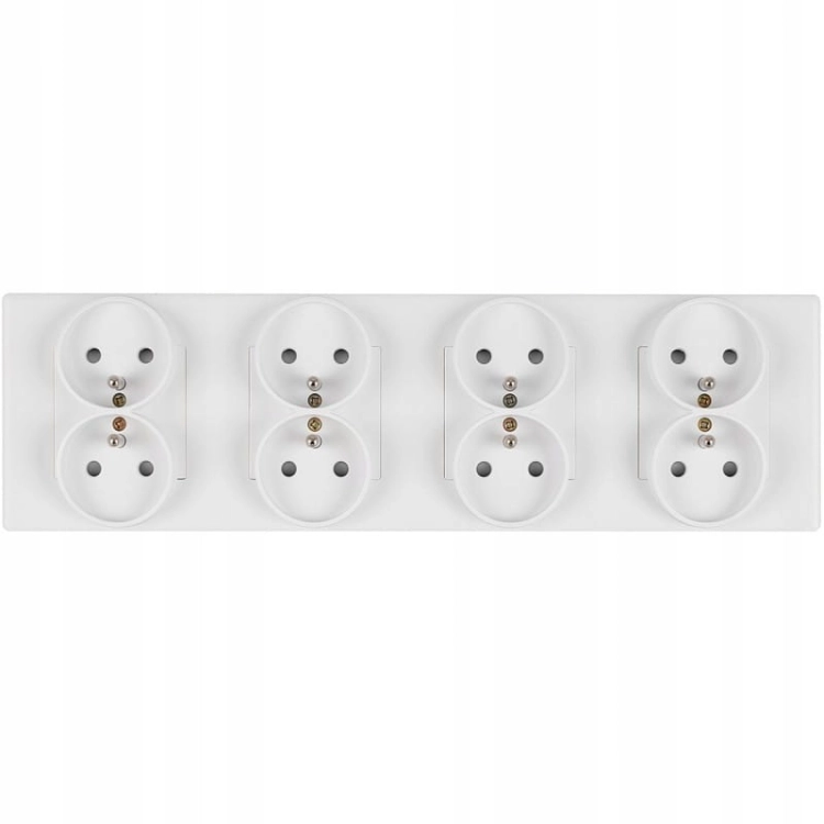 Viervoudig Stopcontact Wit Met Aardpen Set PVC Viervoudig Afdekraam 4 X Dubbel Stopcontact MIUUN