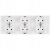 Drievoudig Schuko-Stopcontact Wit PVC-Afdekraam Drievoudig En 3 X Stopcontact