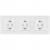 Drievoudig Schuko-Stopcontact Glas Wit Drievoudig Afdekraam En 3 X Stopcontact