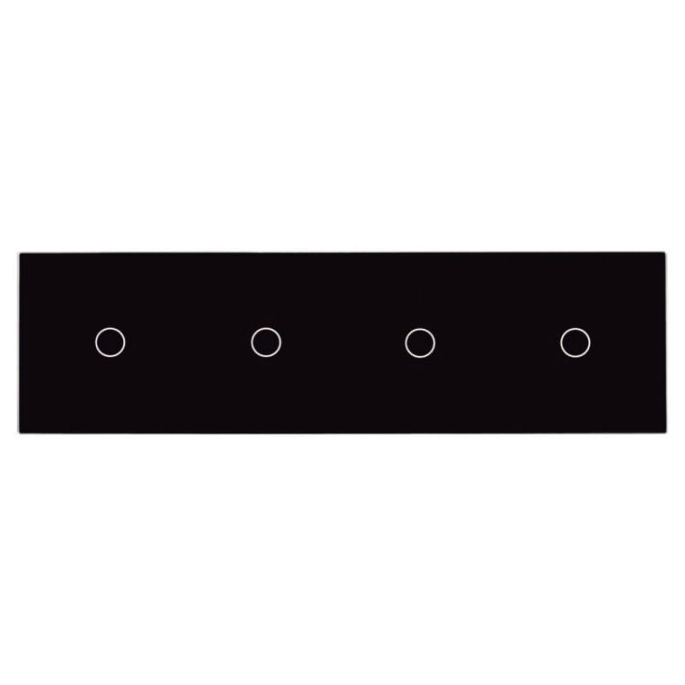 Afdekraam Touchpaneel Viervoudig 1+1+1+1 Glas Zwart MIUUN