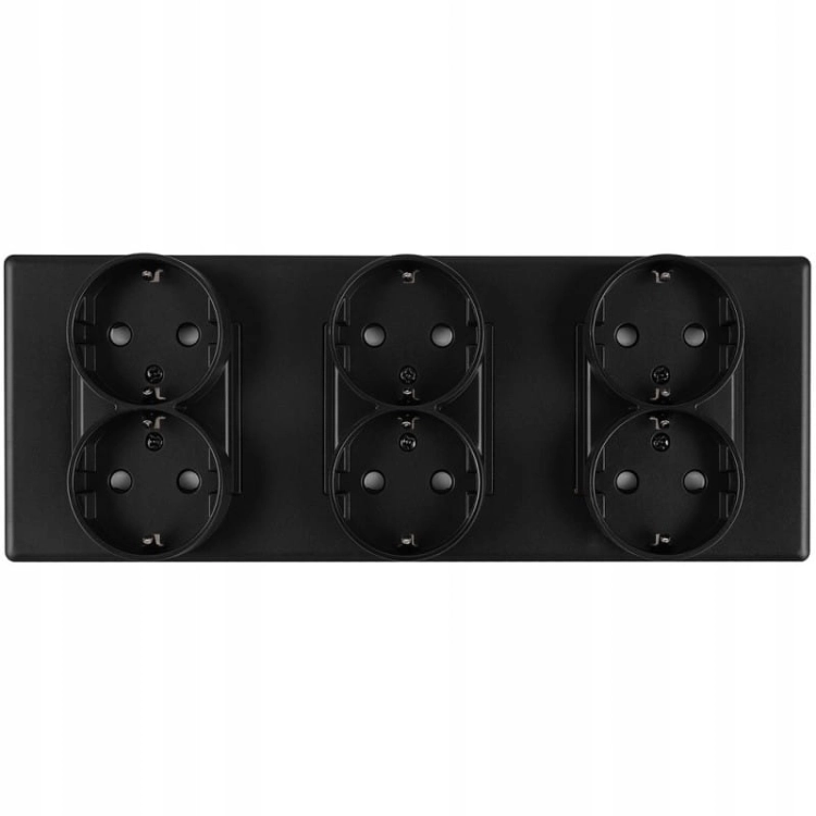 Drievoudig Schuko-Stopcontact Zwart PCV Drievoudig Afdekraam En 3 X Stopcontact