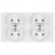 Dubbel Stopcontact Wit Set PVC Tweevoudig Afdekraam En 2 X Dubbel Stopcontact MIUUN