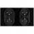 Dubbel Glazen Stopcontact Zwart Set Tweevoudig Afdekraam En 2 X Dubbel Stopcontact MIUUN