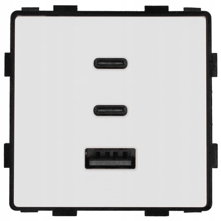Module Drievoudig USB-Laadstopcontact 65W A+C+C Wit Voor Afdekramen MIUUN