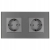 Dubbel Glazen Schuko-Stopcontact Grijs Set Tweevoudig Afdekraam En 2 X Enkel Stopcontact MIUUN