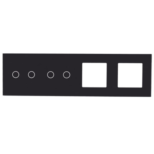 Afdekraam Touchpaneel Viervoudig 2+2+S+S Glas Zwart
