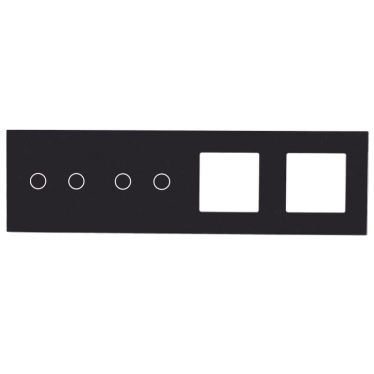 Afdekraam Touchpaneel Viervoudig 2+2+S+S Glas Zwart