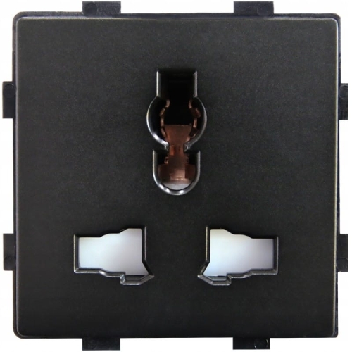 Module Universeel Stopcontact PL UK US EU Elektrisch Zwart Voor Afdekramen MIUUN