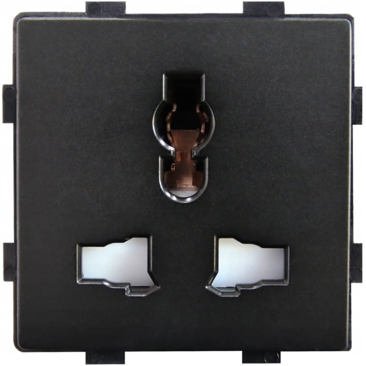 Module Universeel Stopcontact PL UK US EU Elektrisch Zwart Voor Afdekramen MIUUN