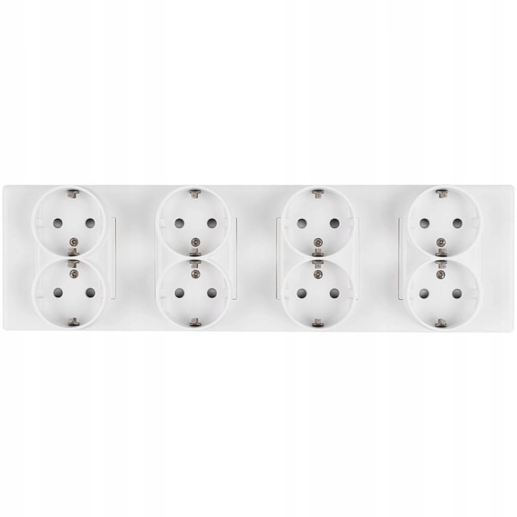 Viervoudig Schuko-Stopcontact Wit PVC-Afdekraam Viervoudig En 4 X Stopcontact