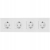 Viervoudig Schuko-Stopcontact Glas Wit Viervoudig Afdekraam En 4 X Stopcontact