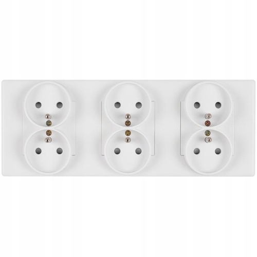 Drievoudig Stopcontact Wit Set PVC Drievoudig Afdekraam En 3 X Dubbel Stopcontact MIUUN