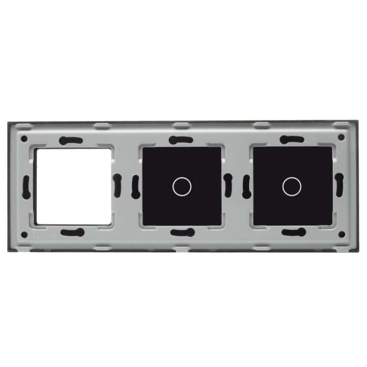 Afdekraam Touchpaneel Drievoudig 1+1+S Glas Zwart