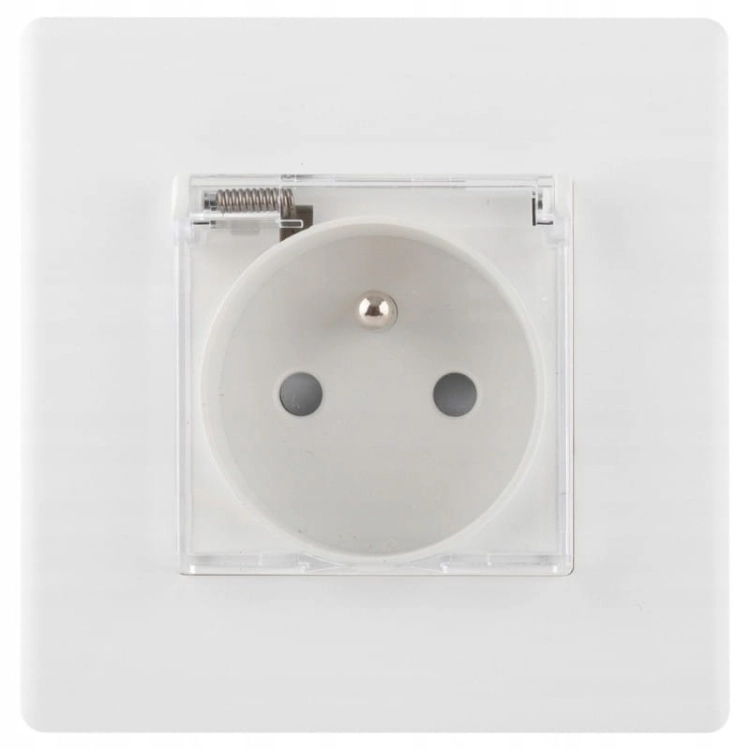 Stopcontact Wit Met Klep Met Aarding Set Met PVC-Afdekraam MIUUN