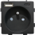Module Stopcontact Met Aardpen Zwart + Dubbele USB-Lader 20W Voor Afdekramen MIUUN