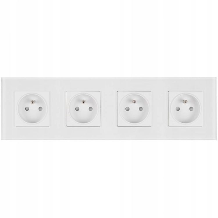 Viervoudig Stopcontact Glas Wit Set Viervoudig Afdekraam 4 X Enkel Stopcontact MIUUN