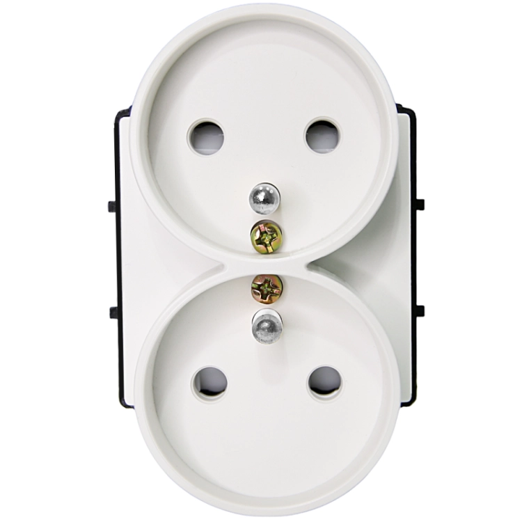 Module Dubbel Stopcontact Met Aardpen Wit Voor Afdekramen MIUUN