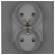 Dubbel Stopcontact Met Aarding Glas Grijs