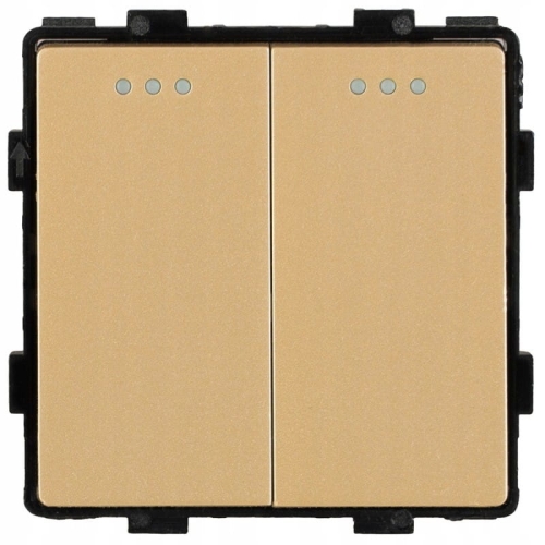 Module Schakelaar Dubbele Kruisschakelaar Goud MIUUN