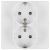 Dubbel Schuko-Stopcontact Wit Met Randaarde Zonder Aardpen Set Met PVC-Afdekraam MIUUN