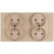 Dubbel Glazen Stopcontact Goud Set Afdekraam En 2 X Dubbel Stopcontact