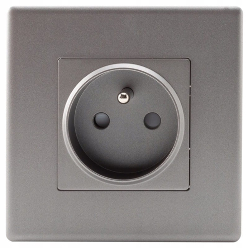 Stopcontact Grijs Met Aardpen Met Afdekraam PVC MIUUN