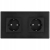 Dubbel Schuko-Stopcontact Zwart Set PCV Tweevoudig Afdekraam 2 X Stopcontact