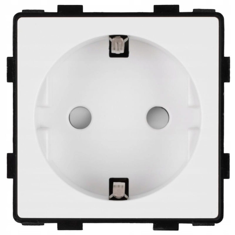 Module Enkel Schuko-Stopcontact Met Randaarde Zonder Aardpen Wit Voor Afdekramen MIUUN