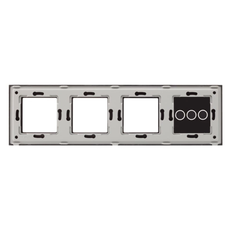 Afdekraam Touchpaneel Viervoudig 3+S+S+S Glas Zwart MIUUN
