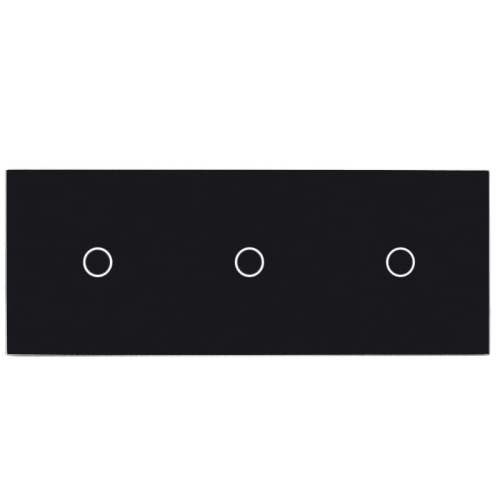 Afdekraam Touchpaneel Drievoudig 1+1+1 Glas Zwart